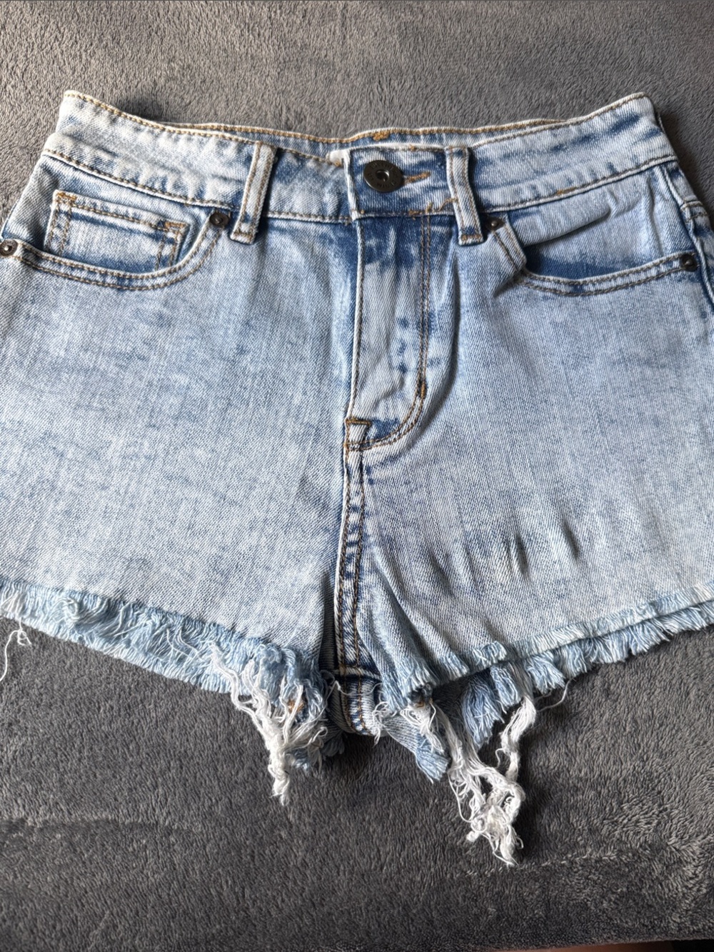 Bullhead Distressed Denim High Rise Shorts